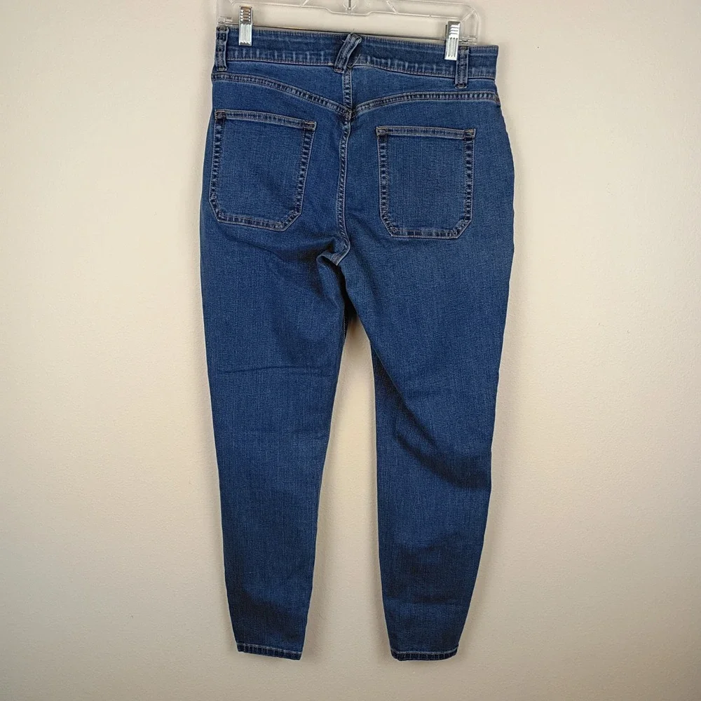 Nurture by Westbound Womens High Rise Skinny Jeans Medium Wash Patch Pocket 10R